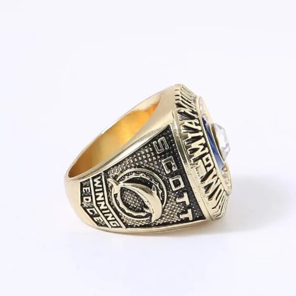 Miami Dolphins Championship Ring Scott Fan Edition Super Bowl Gold Diamond - Picture 4 of 5